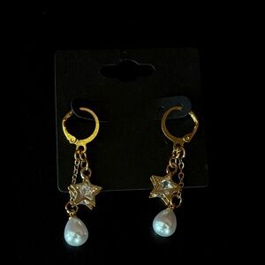 Handmade Star and Pearl Earrings